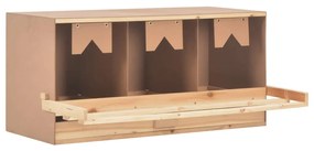 vidaXL Φωλιά για Κότες με 3 Θέσεις 96x40x45 εκ. από Μασίφ Ξύλο Πεύκου