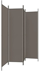 vidaXL Διαχωριστικό Δωματίου με 4 Πάνελ Ανθρακί 200x220 εκ. από Ύφασμα