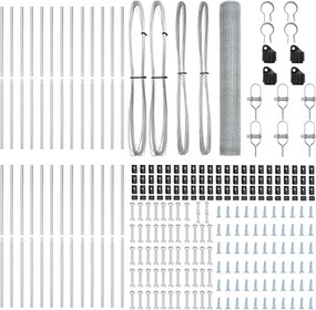 vidaXL Στύλος Περιφράξεων Ασημί 50 x 1 μ (25 χλστ. πλέγμα) Ατσάλι