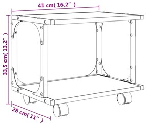 Βάση Εκτυπωτή 2 Επιπέδων Καφέ Δρυς 41x28x33,5 εκ Επεξ. Ξύλο - Καφέ