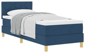 vidaXL Κρεβάτι box spring με στρώμα με στρώμα Μπλε 80 x 200 cm ύφασμα