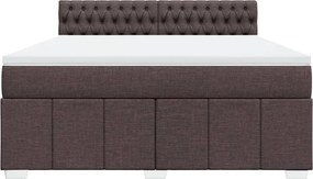 vidaXL Κρεβάτι Boxspring με Στρώμα Σκούρο Καφέ 180x200 εκ Υφασμάτινο