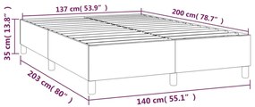 Πλαίσιο Κρεβατιού Boxspring Σκούρο Γκρι 140x200 εκ. Βελούδινο - Γκρι