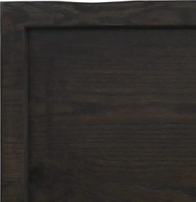 vidaXL Επιφάνεια Τραπεζιού Σκούρο Καφέ 60x60x(2-4)εκ Επεξ. Μασίφ Δρυς