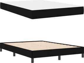 vidaXL Κρεβάτι με ελατήρια Μαύρο 140 x 190 cm ύφασμα
