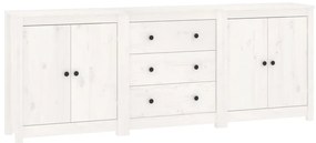 vidaXL Ντουλάπι Λευκό 210 x 35 x 80 εκ. από Μασίφ Ξύλο Πεύκου