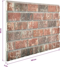 VidaXL Πάνελ τοίχου 10 τμχ. 100 x 50 cm Σκούρο Καφέ και Γκρι Αφρός EPS