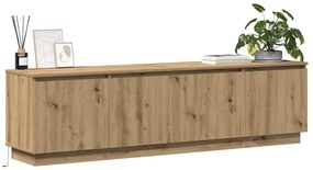vidaXL Βιτρίνα τηλεόρασης με LED artisan δρυς 180 x 38 x 49 εκ