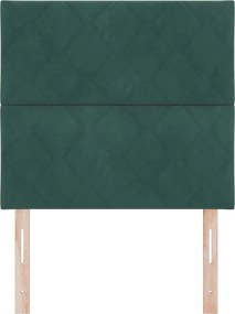 vidaXL LED κεφαλάρι Σκούρο Πράσινο 100 cm Τεχνητό Δέρμα