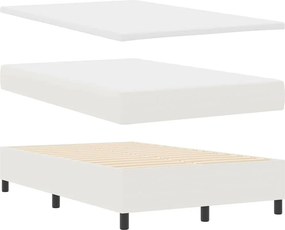 vidaXL Κρεβάτι με ελατήρια Κρέμα και Λευκό 120 x 200 cm