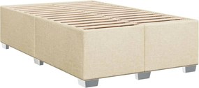 vidaXL Κρεβάτι Boxspring με Στρώμα Κρεμ 120x200 εκ. Υφασμάτινο
