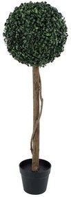 Τεχνητό Δέντρο Πυξός 20406 90cm Beige-Green Globostar Πολυαιθυλένιο,Ξύλο