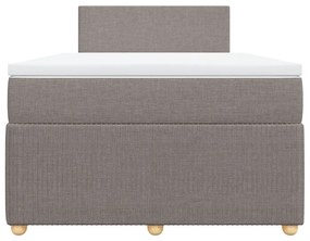 Κρεβάτι Boxspring με Στρώμα Taupe 120x200 εκ. Υφασμάτινο - Μπεζ-Γκρι