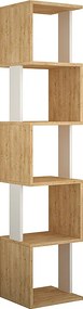Βιβλιοθήκη Piri Megapap χρώμα sapphire oak/λευκό 35x30x161εκ.