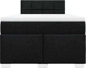 vidaXL Κρεβάτι Boxspring με Στρώμα Μαύρο 120x190 εκ. Υφασμάτινο