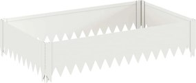vidaXL Περίγραμμα γκαζόν 4 τμχ. 100 x 60 x 20 εκ. Ατσάλι Λευκό