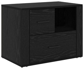 vidaXL Κομοδίνο Μαύρη δρυς 60 x 36 x 45 εκ Επεξεργασμένο ξύλο