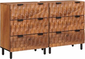 vidaXL Πλαϊνό γραφείο 2 τμχ. 60 x 33 x 75 cm Στερεό ξύλο μάνγκο