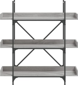vidaXL Βιβλιοθήκη 3 Επιπέδων Γκρι Sonoma 100x33x108,5εκ. Επεξεργ. Ξύλο