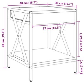 Κομοδίνο Άπειρο Φως LED Καφέ Δρυς 40x40x49 εκ. - Καφέ