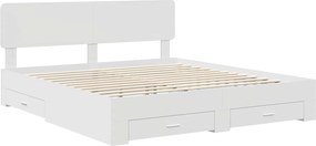 vidaXL Σκελετός Κρεβατιού Λευκό 180 x 200 cm Επεξεργασμένο Ξύλο