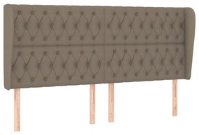 Κεφαλάρι με Πτερύγια Taupe 183x23x118/128 εκ. Υφασμάτινο - Μπεζ-Γκρι