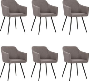 vidaXL Καρέκλες Τραπεζαρίας 6 τεμ. Χρώμα Taupe Υφασμάτινες