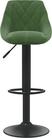 vidaXL Σκαμπό Μπαρ Σκούρο Πράσινο Βελούδινο