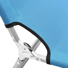 vidaXL Ξαπλώστρα Πτυσσόμενη Τιρκουάζ Μπλε από Ατσάλι / Ύφασμα