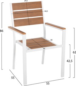 ΠΟΛΥΘΡΟΝΑ ΑΛΟΥΜΙΝΙΟΥ SAGA HM5981.01 ΛΕΥΚΗ-POLYWOOD ΣΕ ΦΥΣΙΚΟ 55x55x86Υεκ.