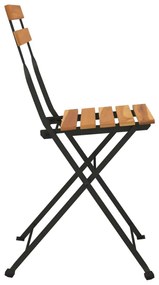 vidaXL Καρέκλες Bistro Πτυσσόμενες 6 τεμ. Μασίφ Ξύλο Teak και Ατσάλι