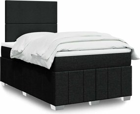 vidaXL Κρεβάτι Boxspring με Στρώμα Μαύρο 120x200 εκ. Υφασμάτινο