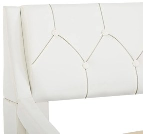 vidaXL Πλαίσιο Κρεβατιού Λευκό 140 x 200 εκ. από Συνθετικό Δέρμα