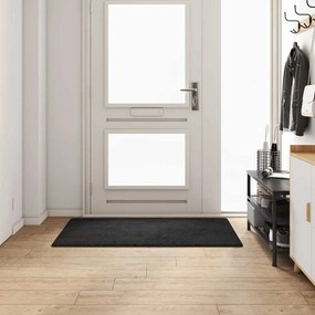vidaXL Δερμάτινο Χαλί Μαύρο 80 x 150 cm 100% Πολυπροπυλένιο Τούφτα