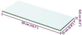 vidaXL Ράφια Πάνελ 2 τεμ. Διάφανα 50 x 15 εκ. Γυάλινα