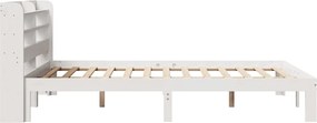 vidaXL Σκελετός Κρεβατιού με Κεφαλάρι Χωρίς Στρώμα Λευκό 120x200 εκ.