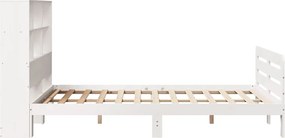 vidaXL Σκελετός Κρεβ. Χωρίς Στρώμα Λευκό 140x190 εκ Μασίφ Πεύκο