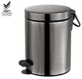 Χαρτοδοχείο 5lt  Χρώμα Brushed Gun Metal Chrome Soft Closιng Sanco Waste Bins 90680-AB23