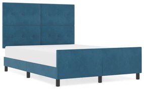 vidaXL Κρεβάτι Σκελετός Σκούρο Μπλε 160x200 εκ Βελούδο