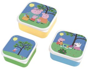 Φαγητοδοχεία Παιδικά Peppa Pig 52-994/10 (Σετ 3τμχ) (12x12x5,5, 10,5x10,5x5 ,9x9x4,5) 18m+ Blue-Pink Petit Jour Paris Πολυπροπυλένιο