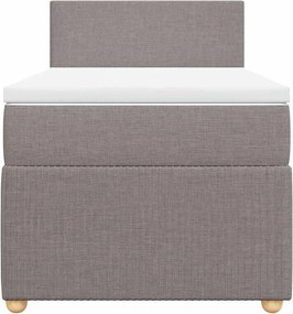 vidaXL Κρεβάτι Boxspring με Στρώμα Taupe 90x200 εκ. Υφασμάτινο