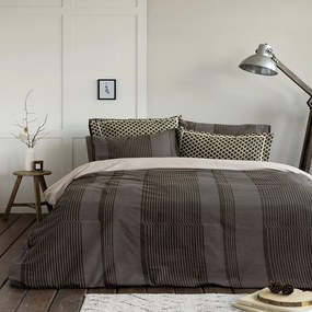 Παπλωματοθήκη Welley (Σετ 3τμχ) Brown Nima Υπέρδιπλo 220x240cm 100% Βαμβάκι