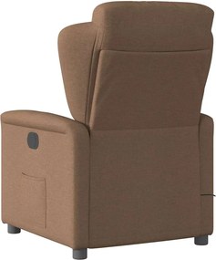 vidaXL Πολυθρόνα Μασάζ Ηλεκτρική Ανακλινόμενη Καφέ Υφασμάτινη