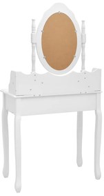 vidaXL Μπουντουάρ με Σκαμπό Λευκό 75 x 69 x 140 εκ. Ξύλο Παυλώνιας