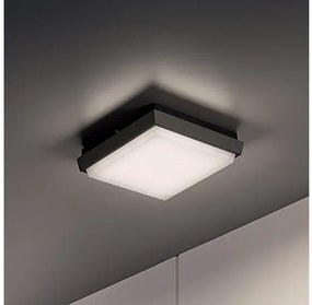 Πλαφονιέρα Φωτιστικό Οροφής Τετράγωνο LED 10W IP54 3000K Alu Zafferano-LD0135G3-Γκρι LD0135G3