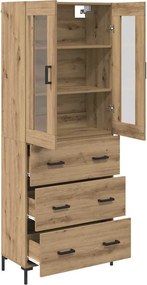 vidaXL Highboard με συρτάρι 2 pcs Artisan Oak Επεξεργασμένο ξύλο