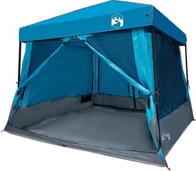 vidaXL Σετ Σκηνών Κατασκήνωσης με στέγη 2 pcs Μπλε Ταφτάς και Υφάσματα