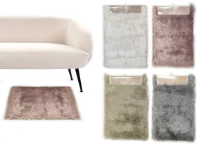 Χαλί συνθετικό γούνα λευκό/ροζ/μπεζ/γκρι 100% πολυεστέρας 50x80cm Σε 4 Χρώματα