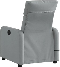 vidaXL Πολυθρόνα Μασάζ Ανακλινόμενη Ανοιχτό Γκρι Υφασμάτινη
