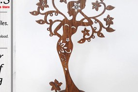 Intra απο ξύλο plywood Χρώμα wenge 3mm-4mm πάχος - Θήκη για σκουλαρίκια. κοπής με λέιζερ. Δίασταση 25x19 cm INTRAFABR-31090016